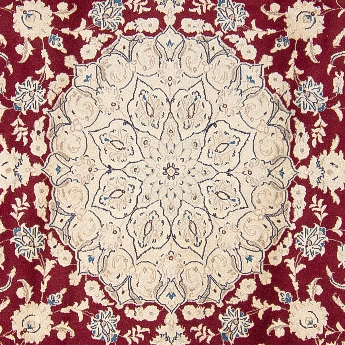 Tapis persan - Nain ronde  - 280 x 280 cm - rouge foncé