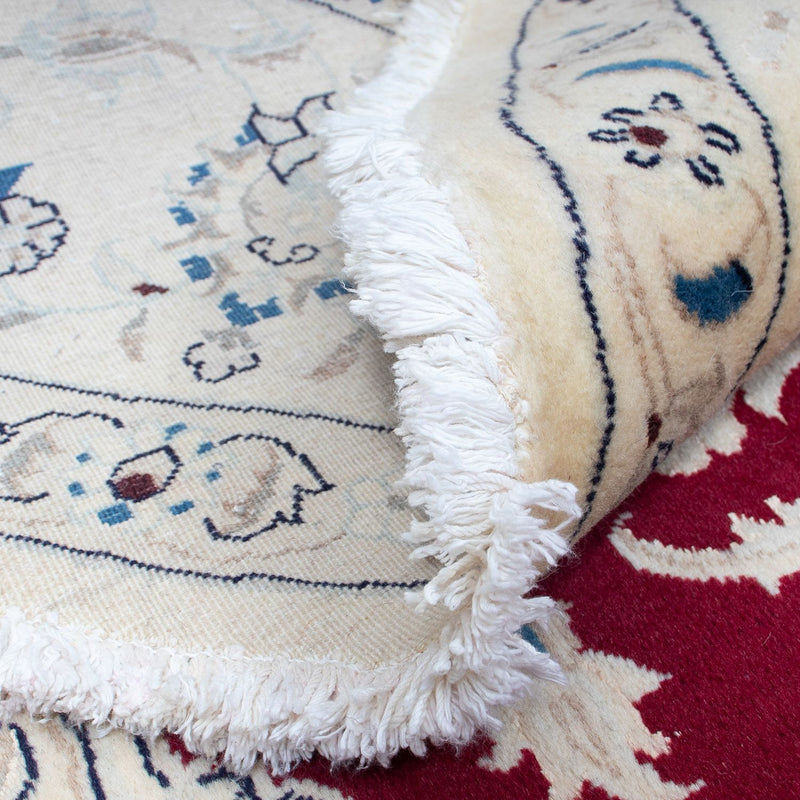 Tapis persan - Nain ronde  - 280 x 280 cm - rouge foncé