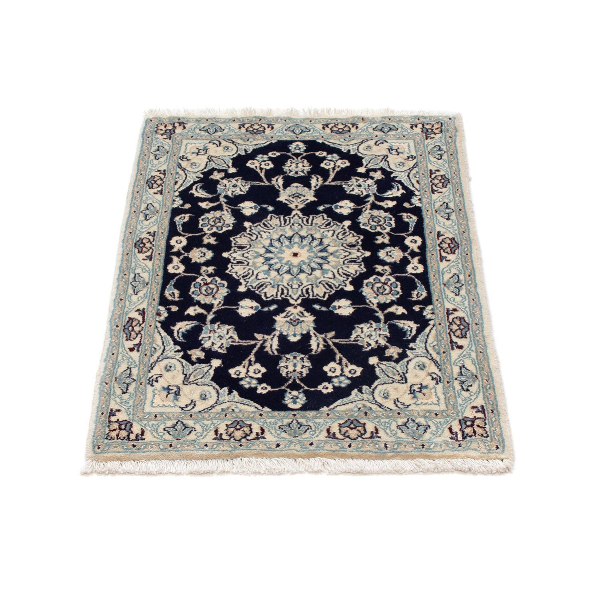 Tapis persan - Nain - 85 x 55 cm - bleu foncé