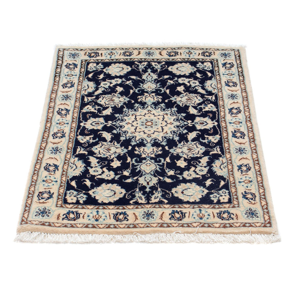Tapis persan - Nain - Royal - 85 x 55 cm - bleu foncé