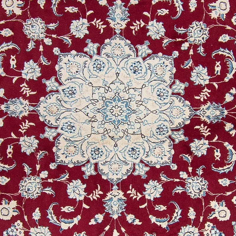 Tapis persan - Nain ronde  - 290 x 290 cm - rouge foncé