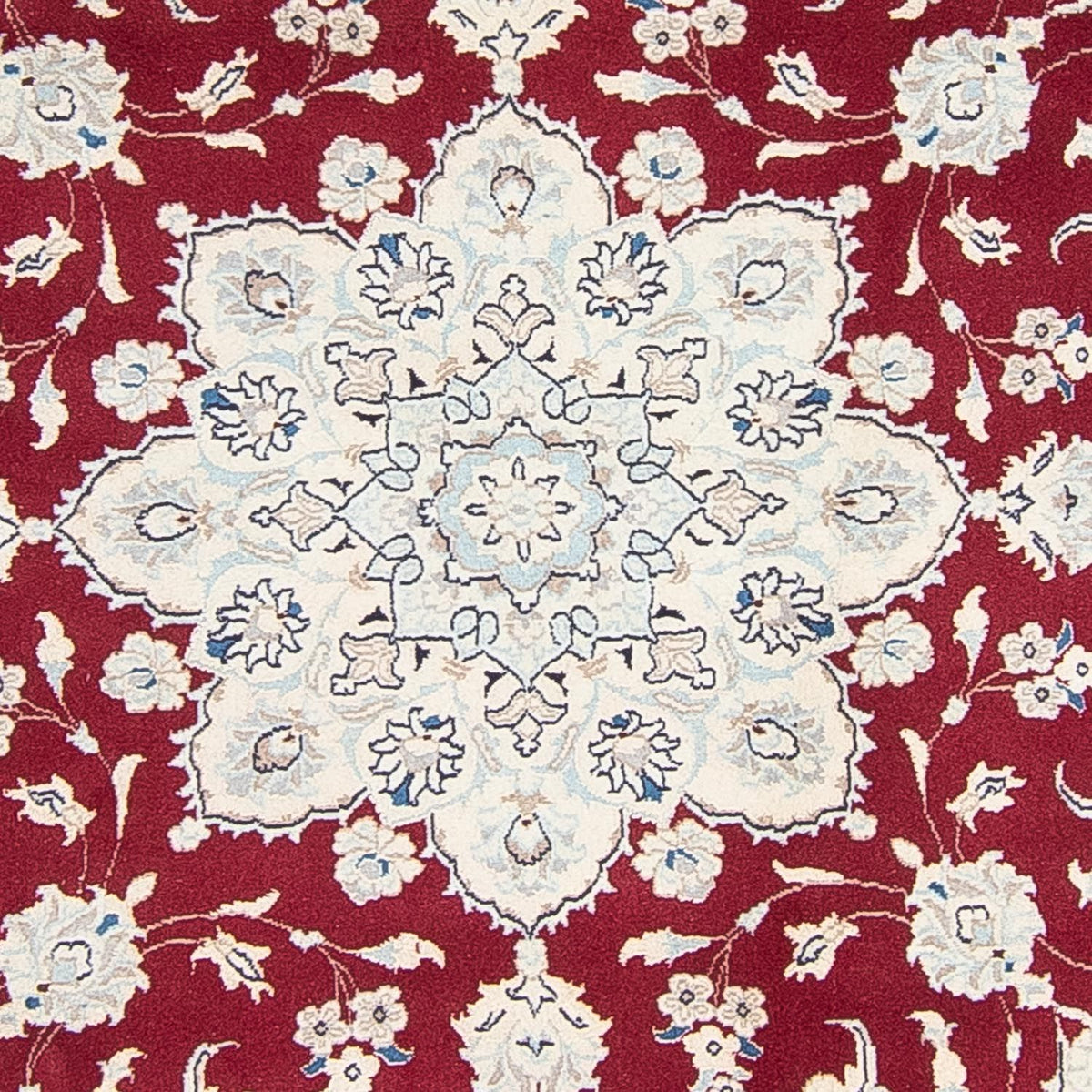 Tapis persan - Nain ronde  - 245 x 245 cm - rouge foncé