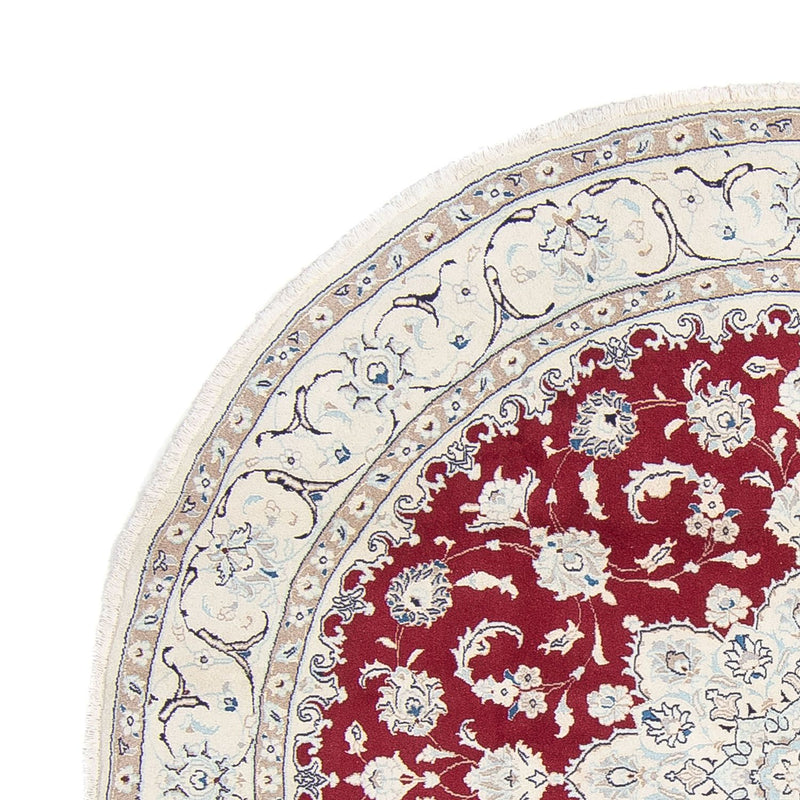 Tapis persan - Nain ronde  - 245 x 245 cm - rouge foncé
