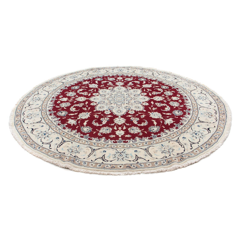Tapis persan - Nain ronde  - 245 x 245 cm - rouge foncé