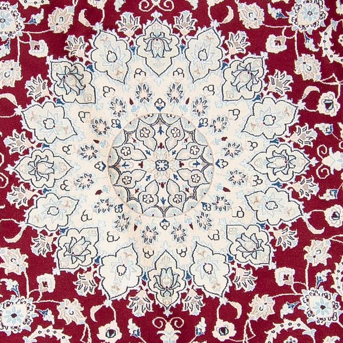 Tapis persan - Nain ronde - 295 x 295 cm - rouge foncé