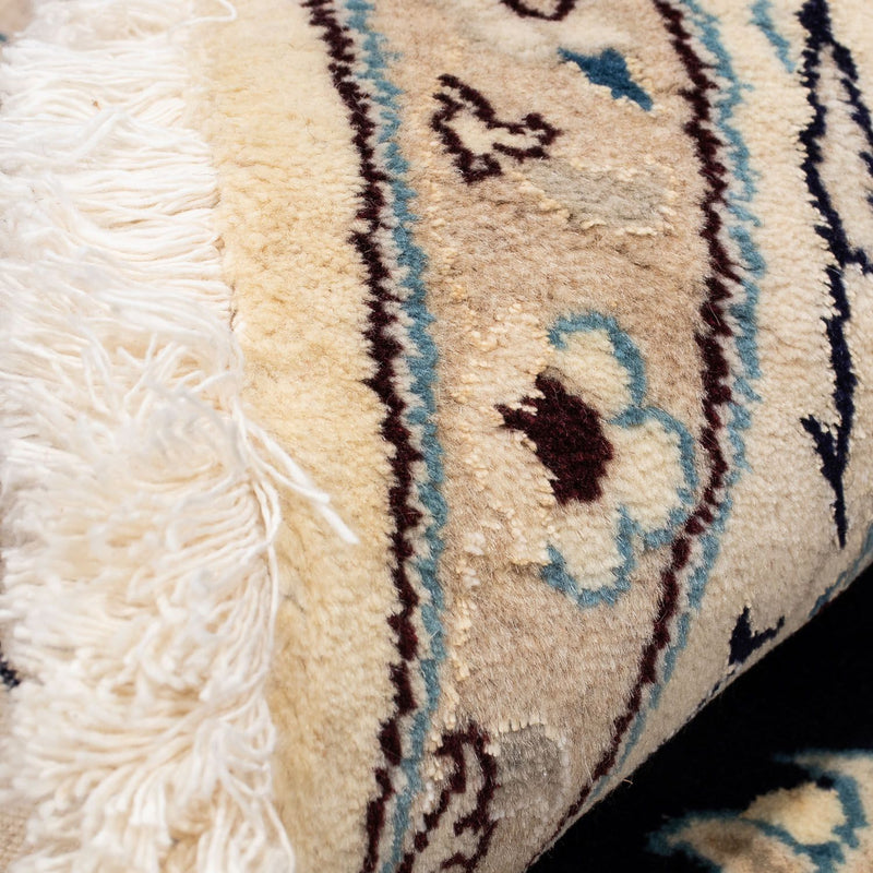 Tapis persan - Nain ronde  - 243 x 243 cm - bleu foncé