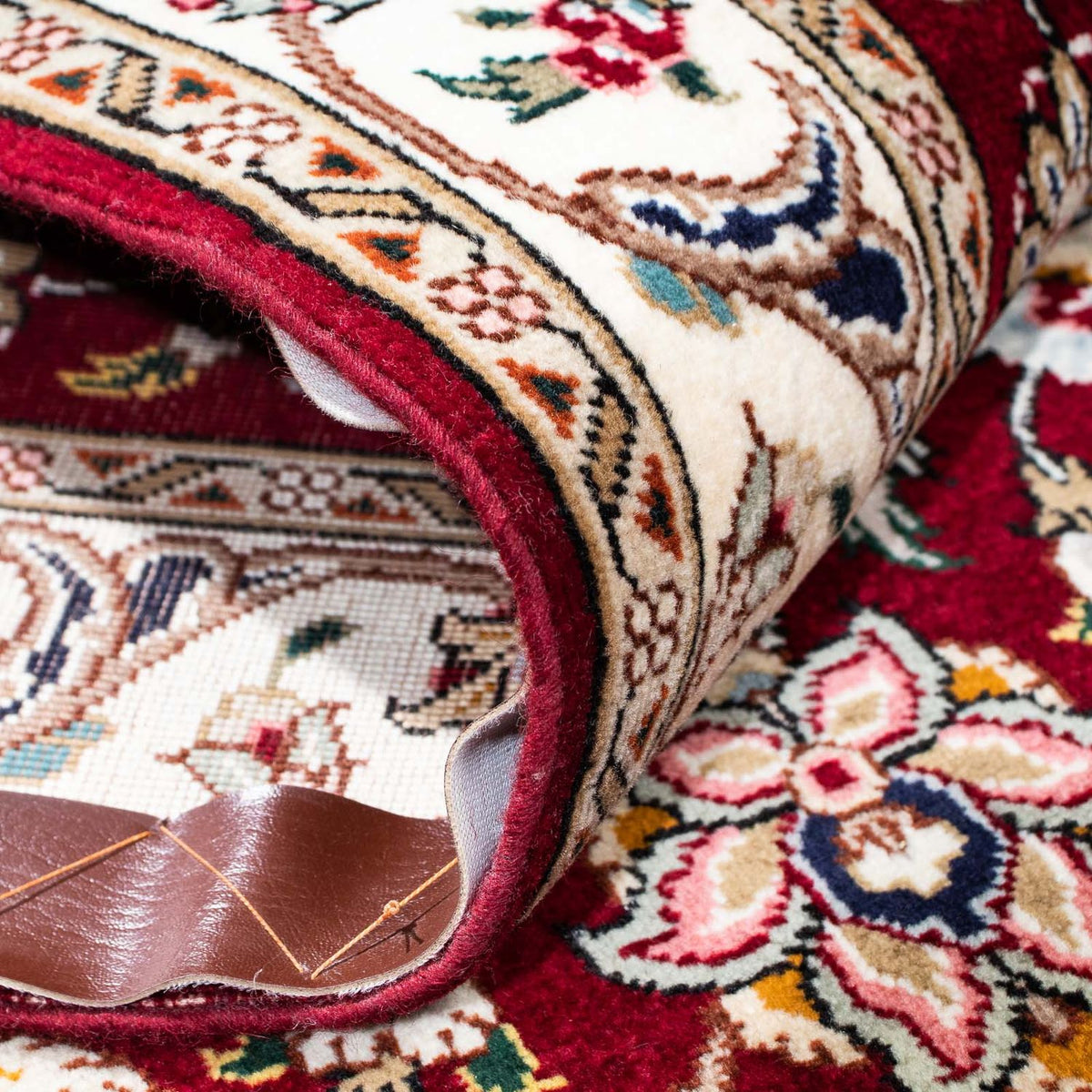 Tapis de couloir Tapis persan - Tabriz - Royal - 205 x 88 cm - rouge foncé