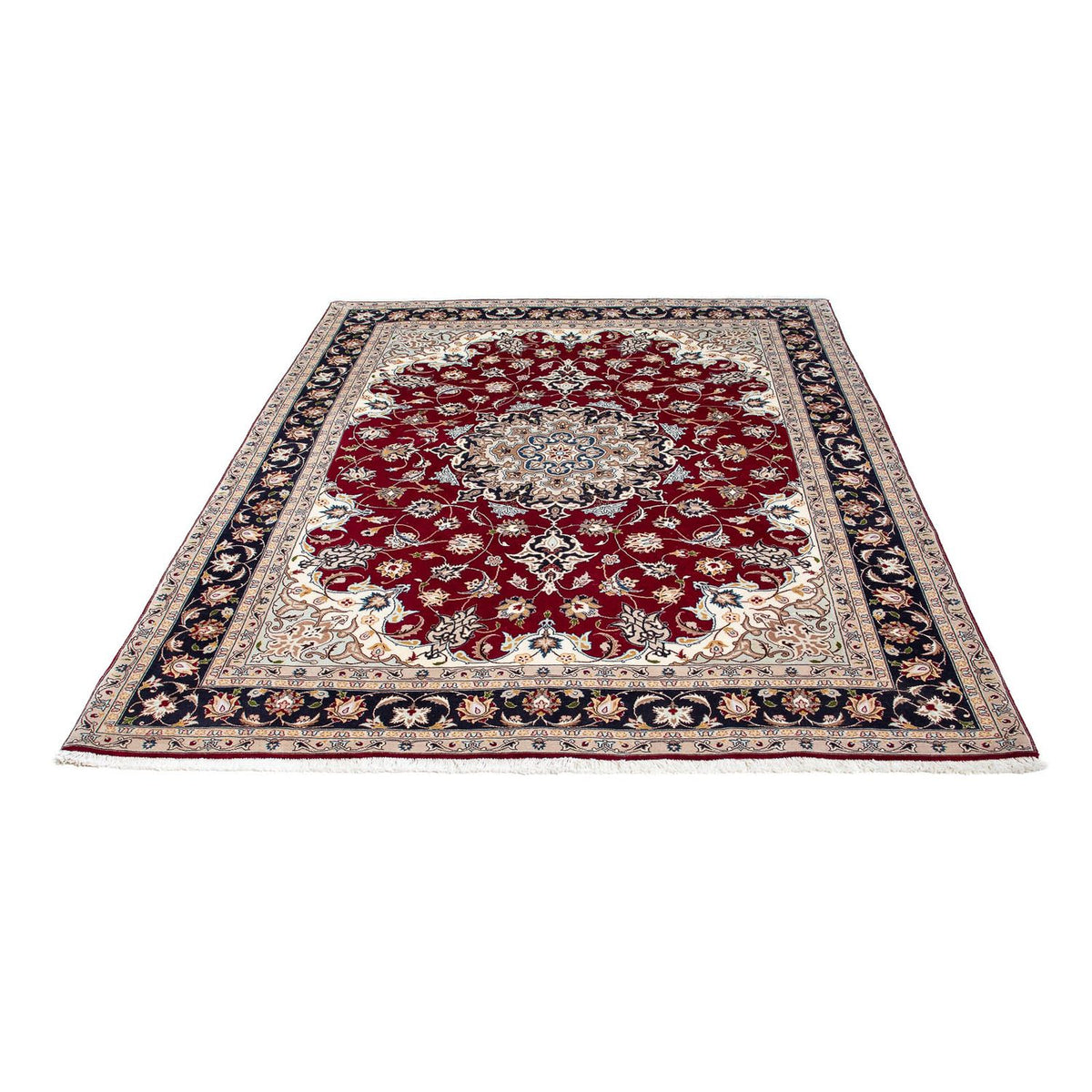 Tapis persan - Tabriz - Royal - 195 x 153 cm - rouge foncé