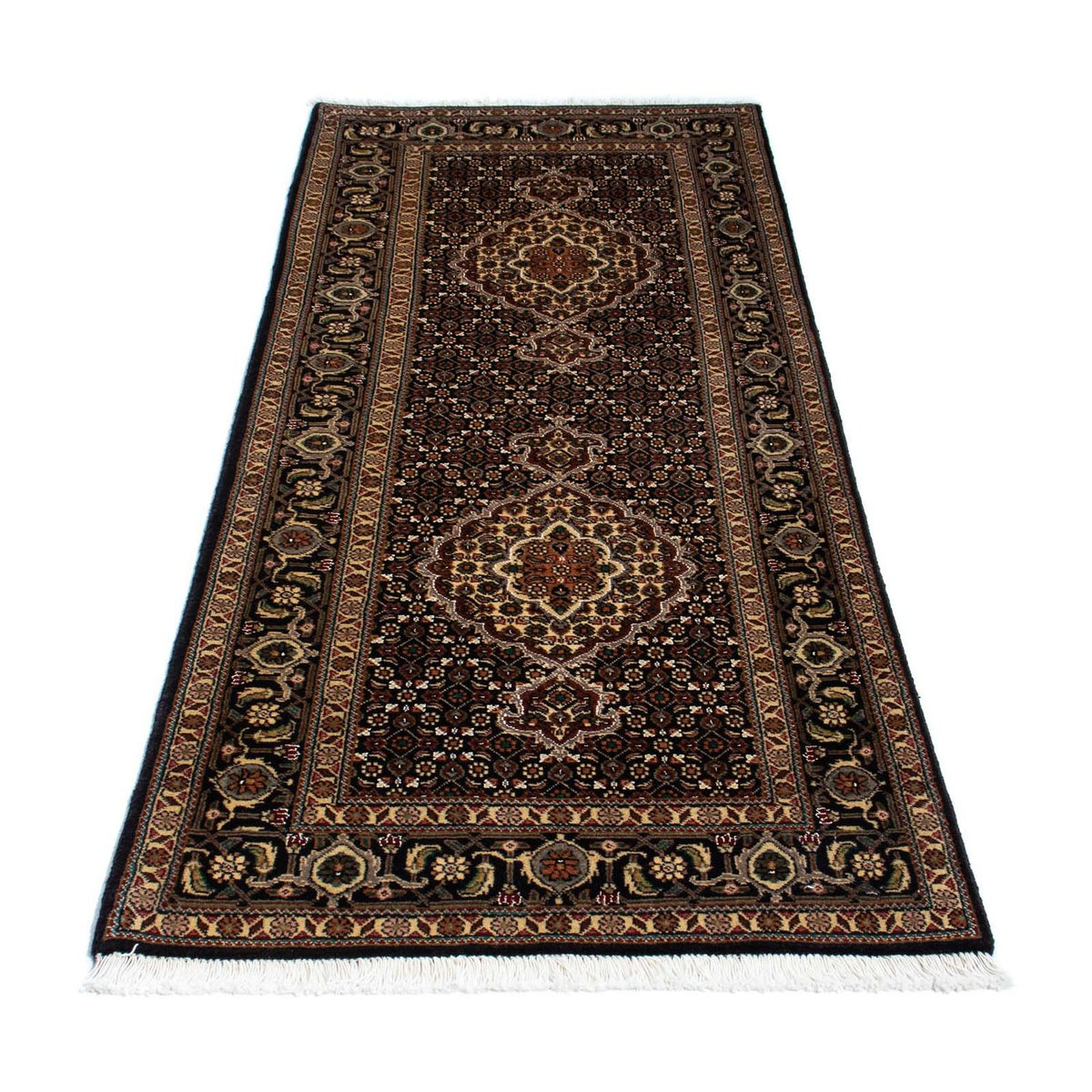 Tapis de couloir Tapis persan - Tabriz - 201 x 77 cm - bleu foncé