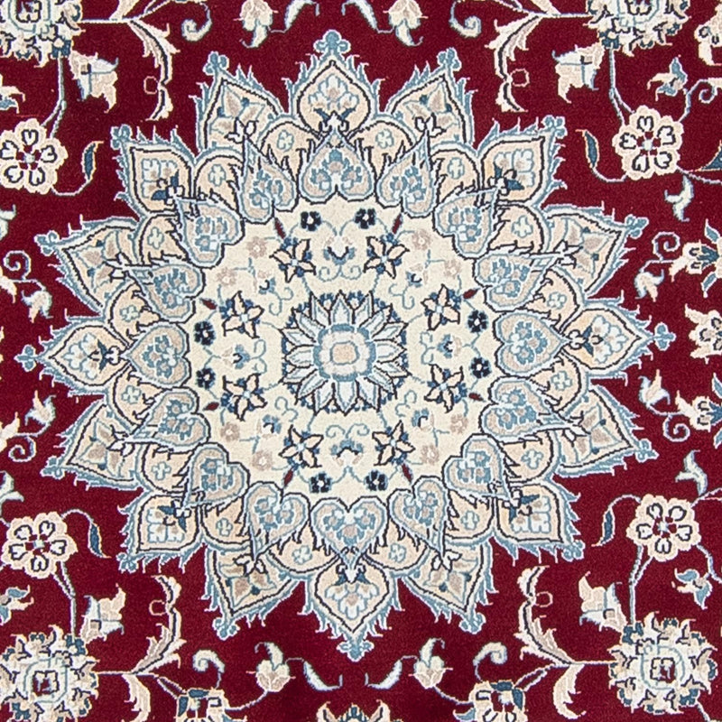 Tapis persan - Nain ronde  - 250 x 250 cm - rouge foncé