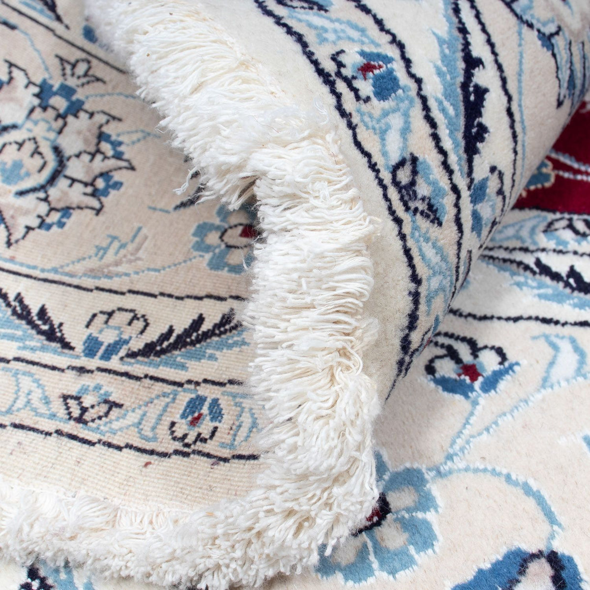 Tapis persan - Nain ronde  - 250 x 250 cm - rouge foncé