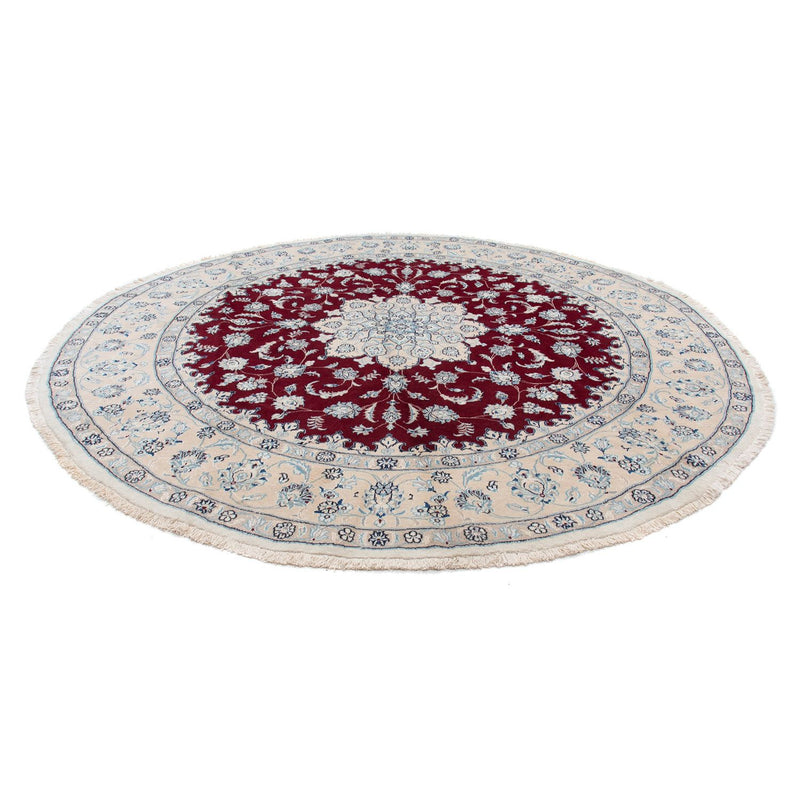 Tapis persan - Nain ronde  - 300 x 300 cm - rouge foncé