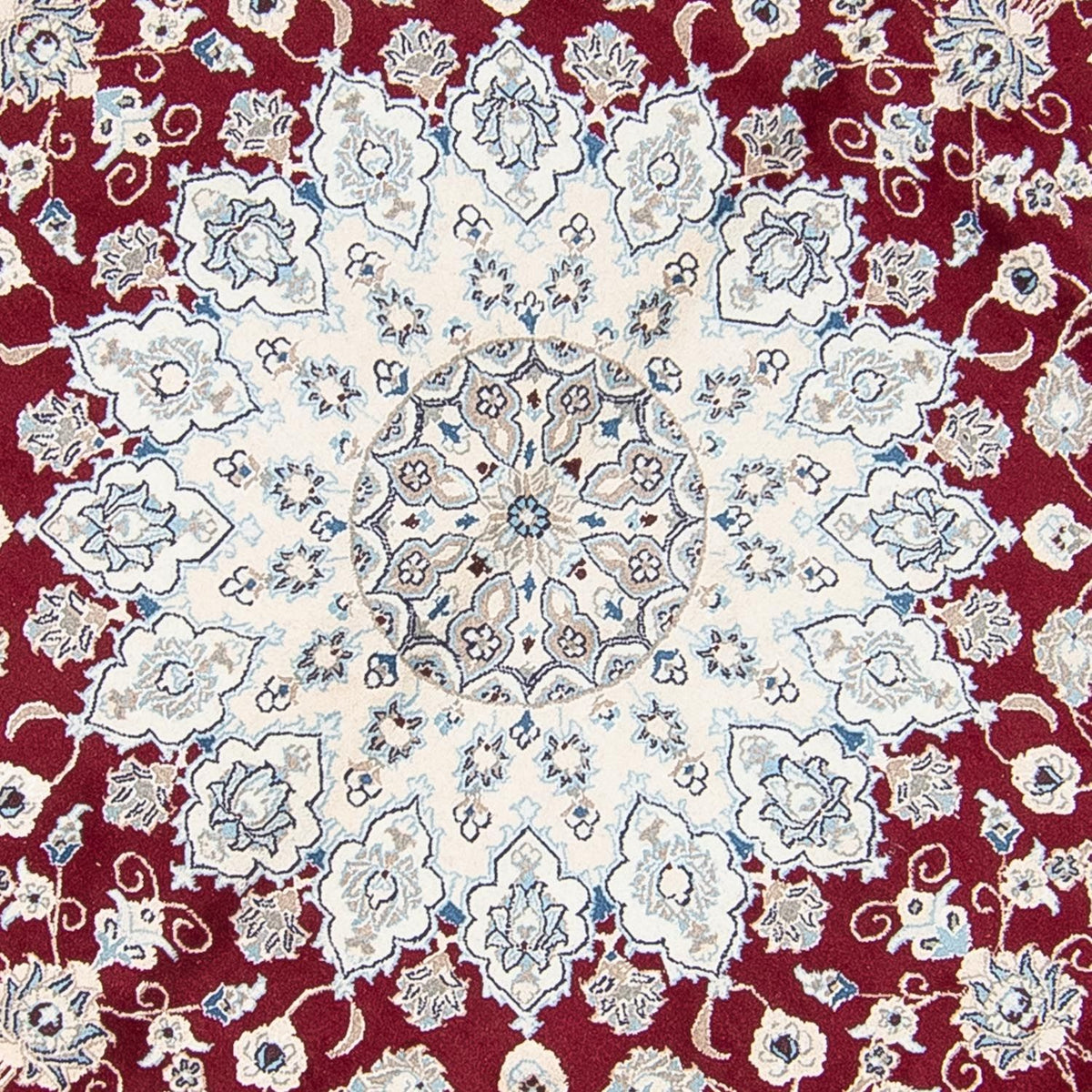 Tapis persan - Nain ronde  - 300 x 300 cm - rouge foncé