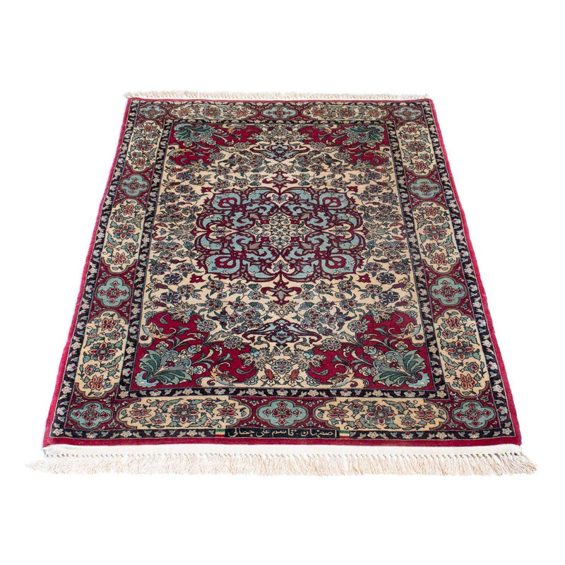 Tapis persan - Isfahan - Premium - 124 x 83 cm - rouge foncé