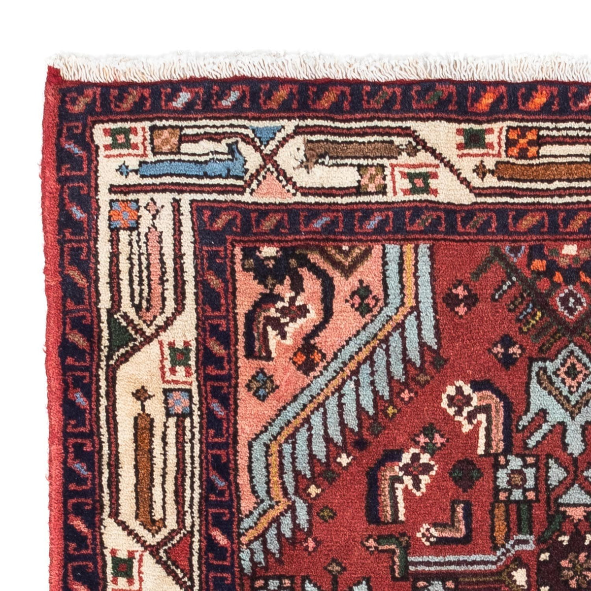 Tapis persan - Nomadic - 125 x 80 cm - rouge foncé