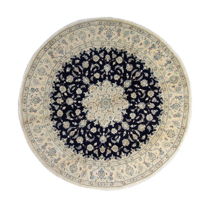 Tapis persan - Nain ronde  - 300 x 300 cm - bleu foncé