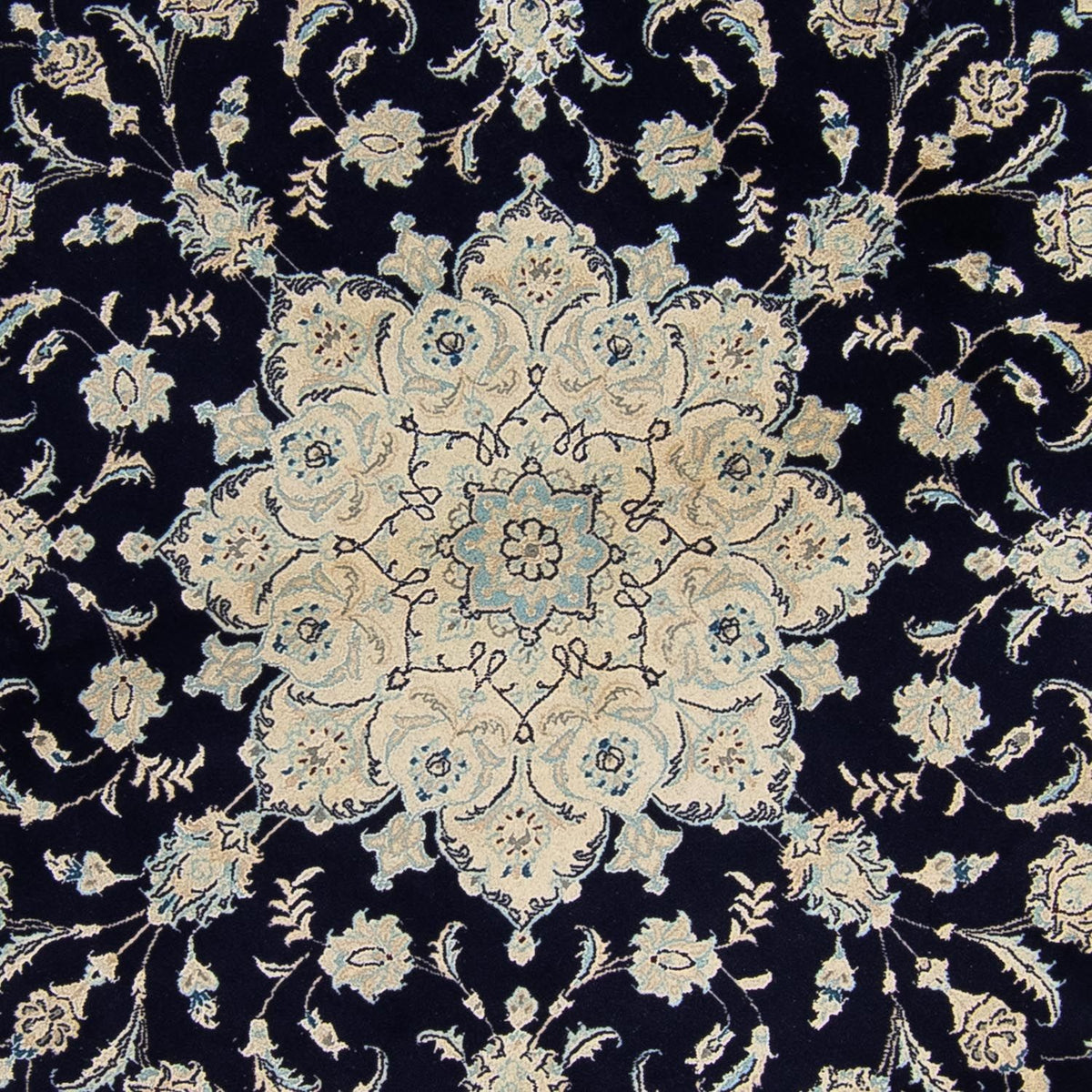Tapis persan - Nain ronde - 300 x 300 cm - bleu foncé