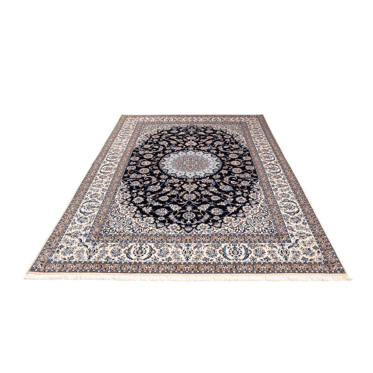 Tapis persan - Nain - Premium - 264 x 177 cm - bleu foncé