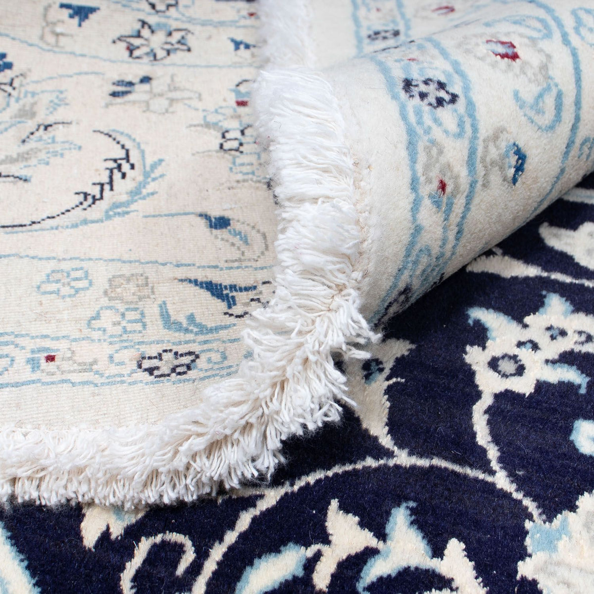 Tapis persan - Nain ronde - 300 x 300 cm - bleu foncé