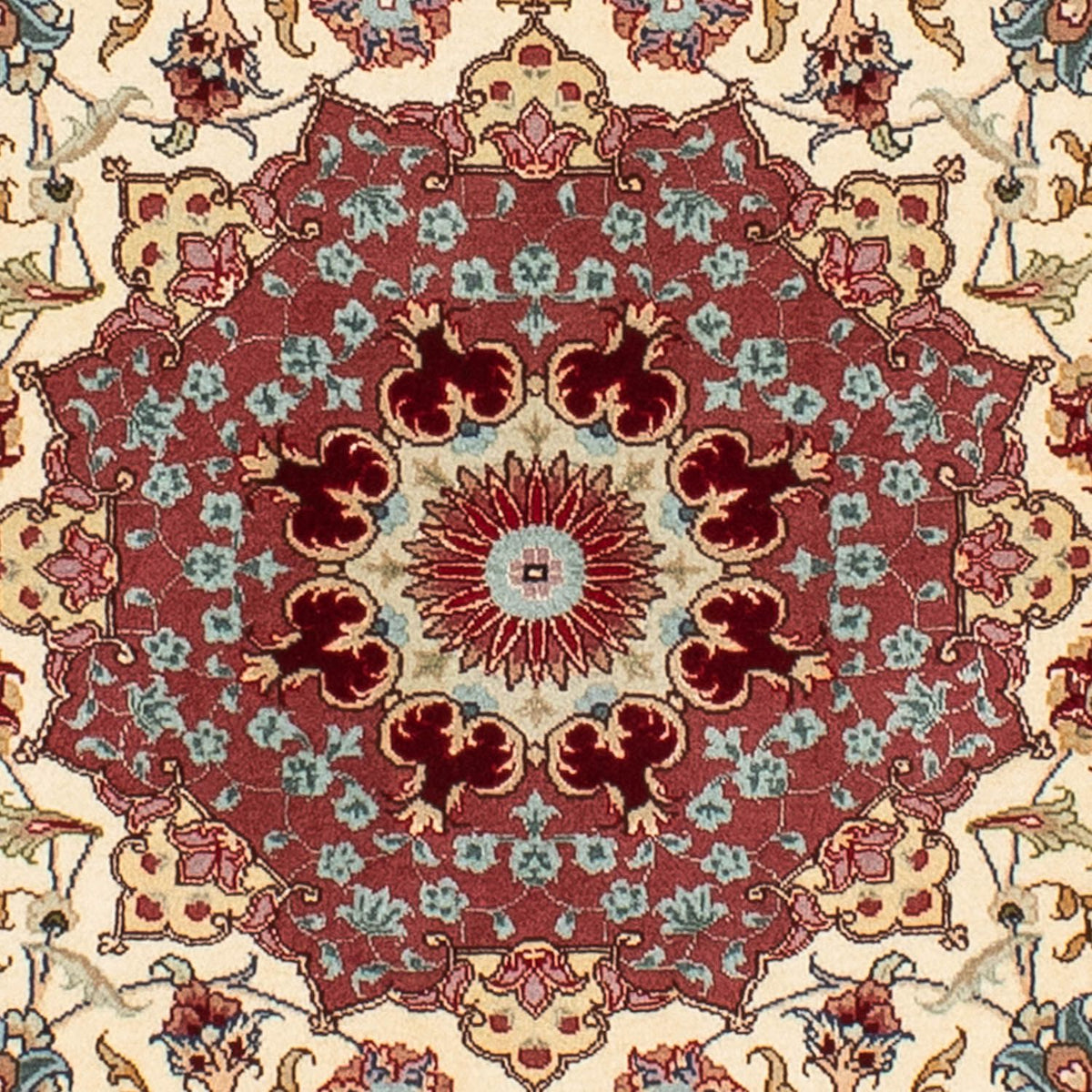 Tapis persan - Tabriz - Royal ronde - 145 x 145 cm - beige