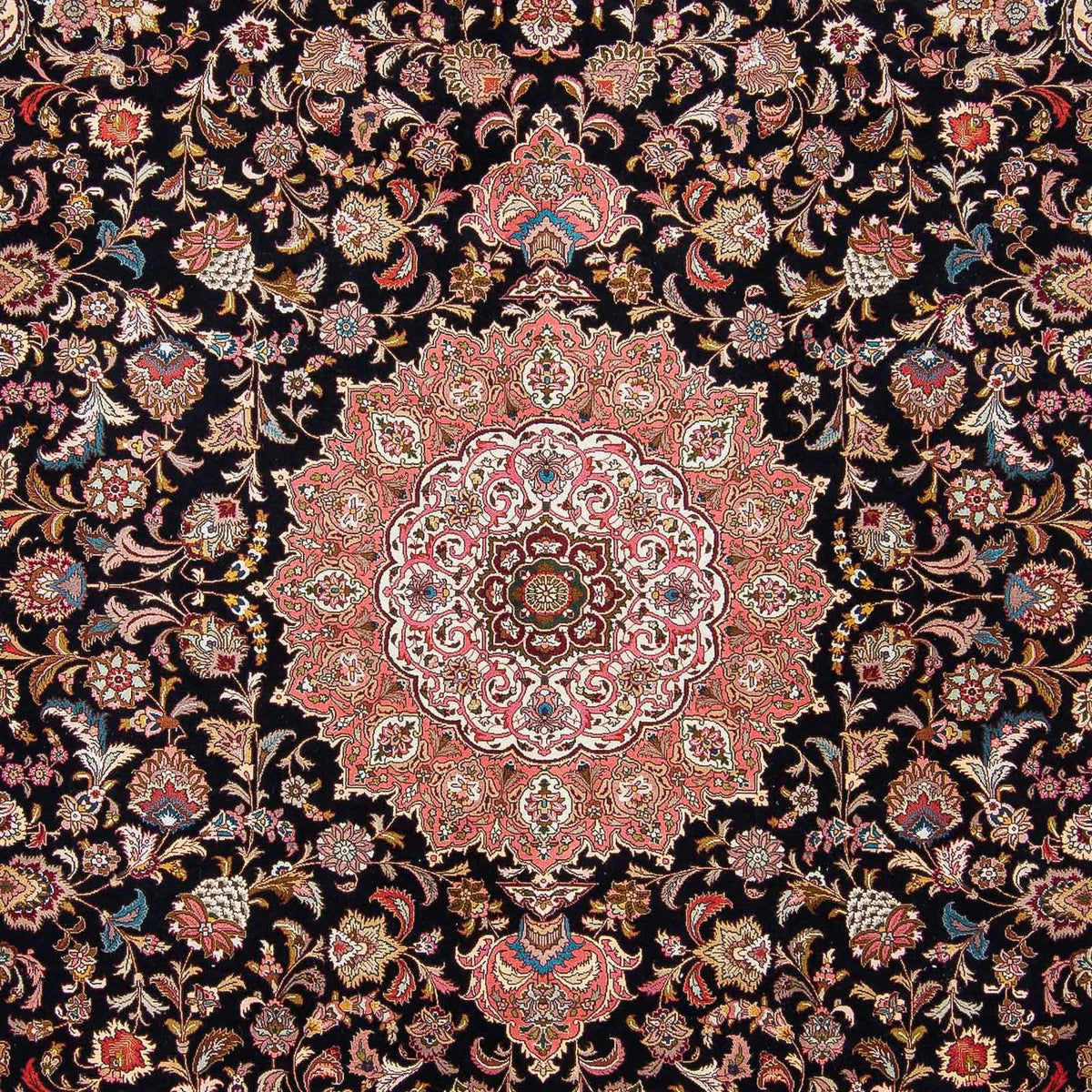 Tapis persan - Tabriz - Royal - 300 x 255 cm - bleu foncé
