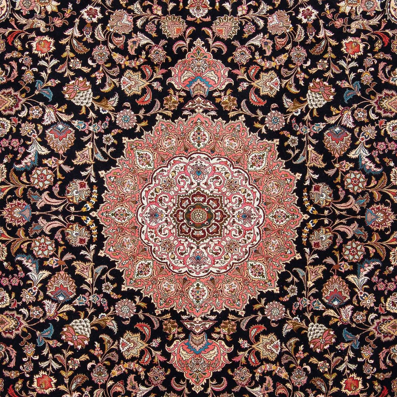 Tapis persan - Tabriz - Royal - 300 x 255 cm - bleu foncé