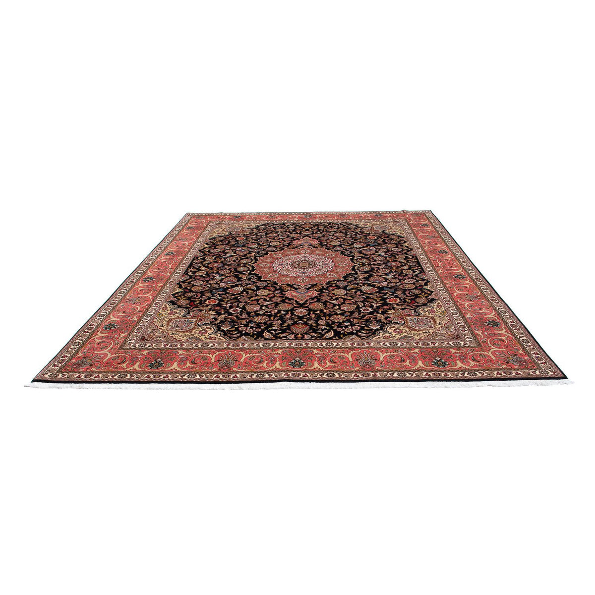 Tapis persan - Tabriz - Royal - 300 x 255 cm - bleu foncé