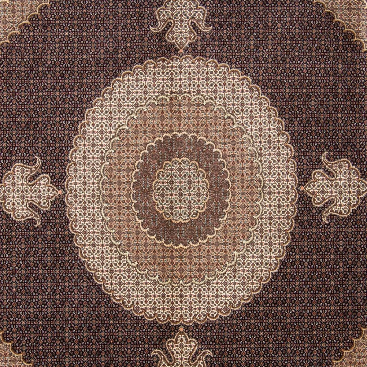 Tapis persan - Tabriz carré  - 310 x 302 cm - marron foncé