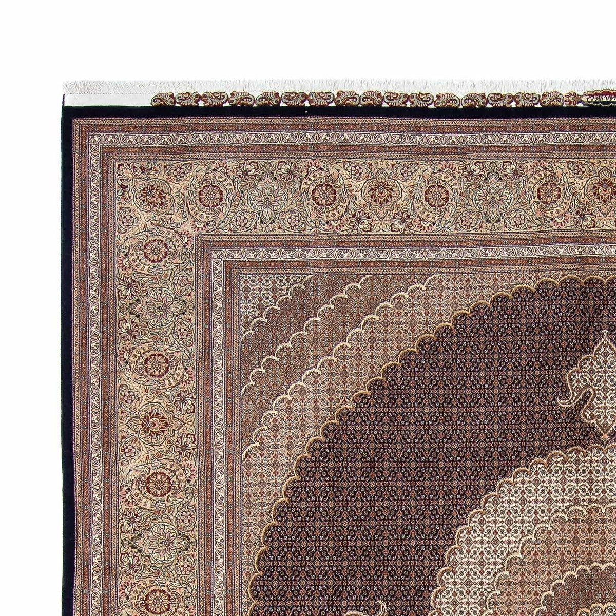 Tapis persan - Tabriz carré  - 310 x 302 cm - marron foncé