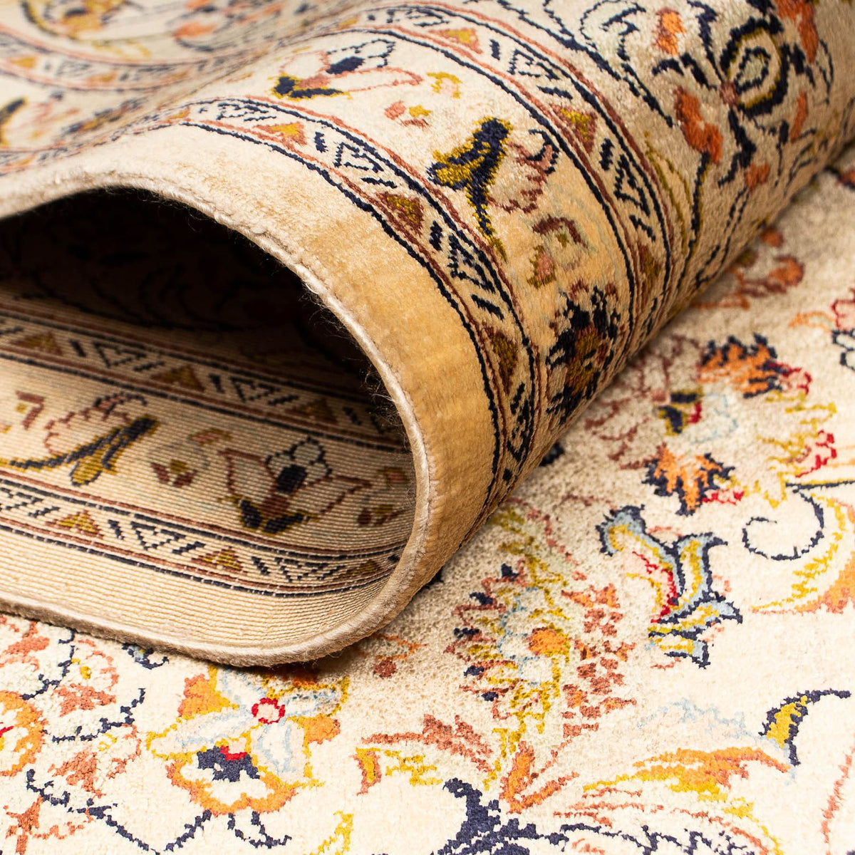 Tapis persan - Ghom - 204 x 129 cm - marron clair