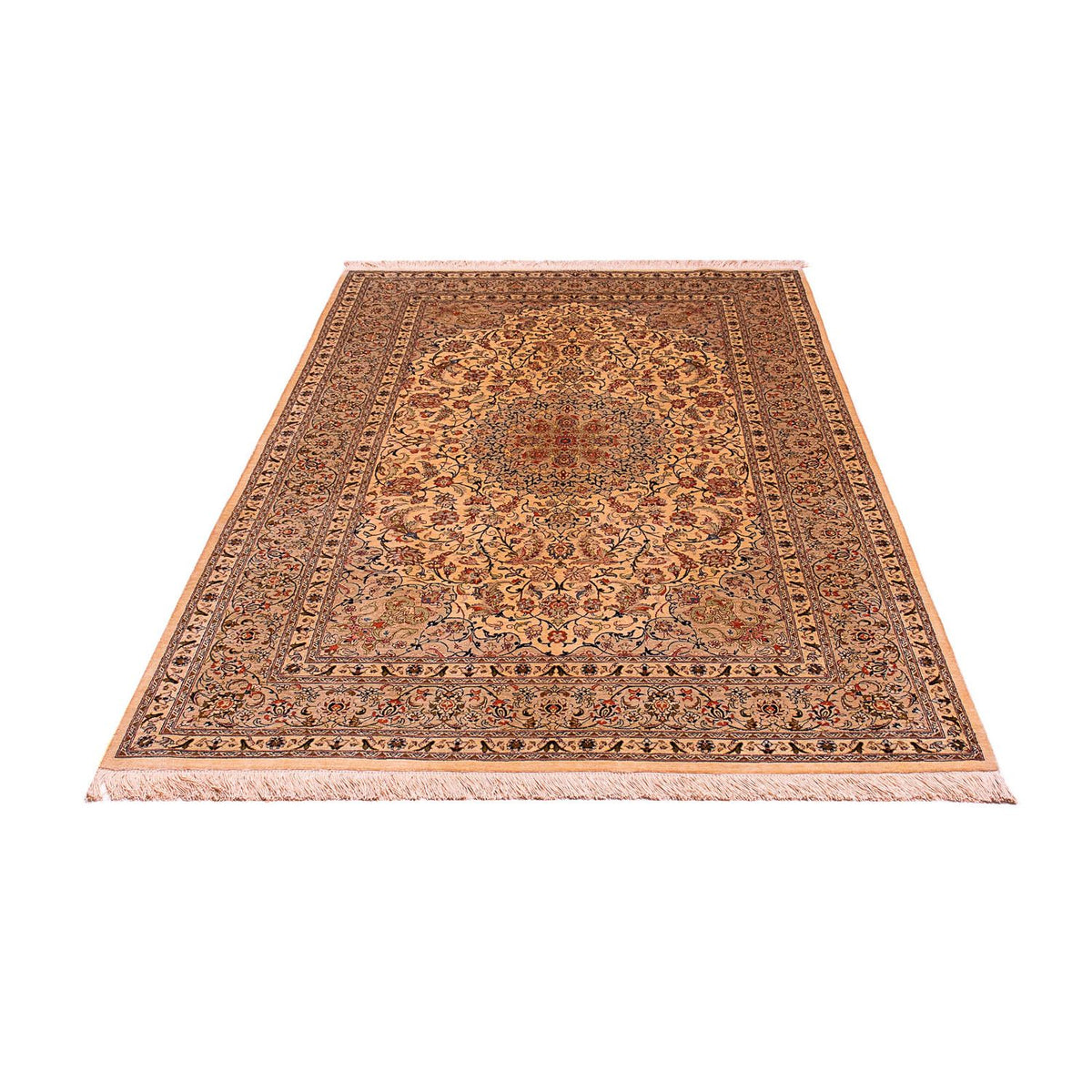 Tapis persan - Ghom - 204 x 129 cm - marron clair