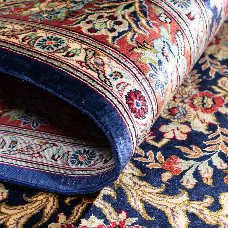 Tapis persan - Ghom - 154 x 103 cm - bleu foncé