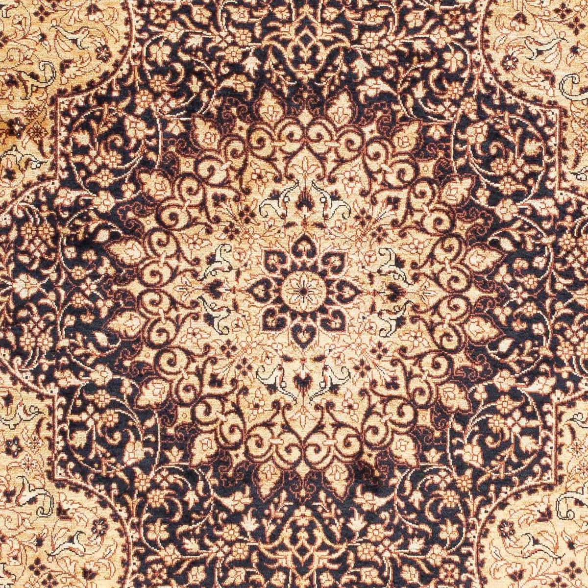 Tapis persan - Ghom - 120 x 76 cm - marron clair