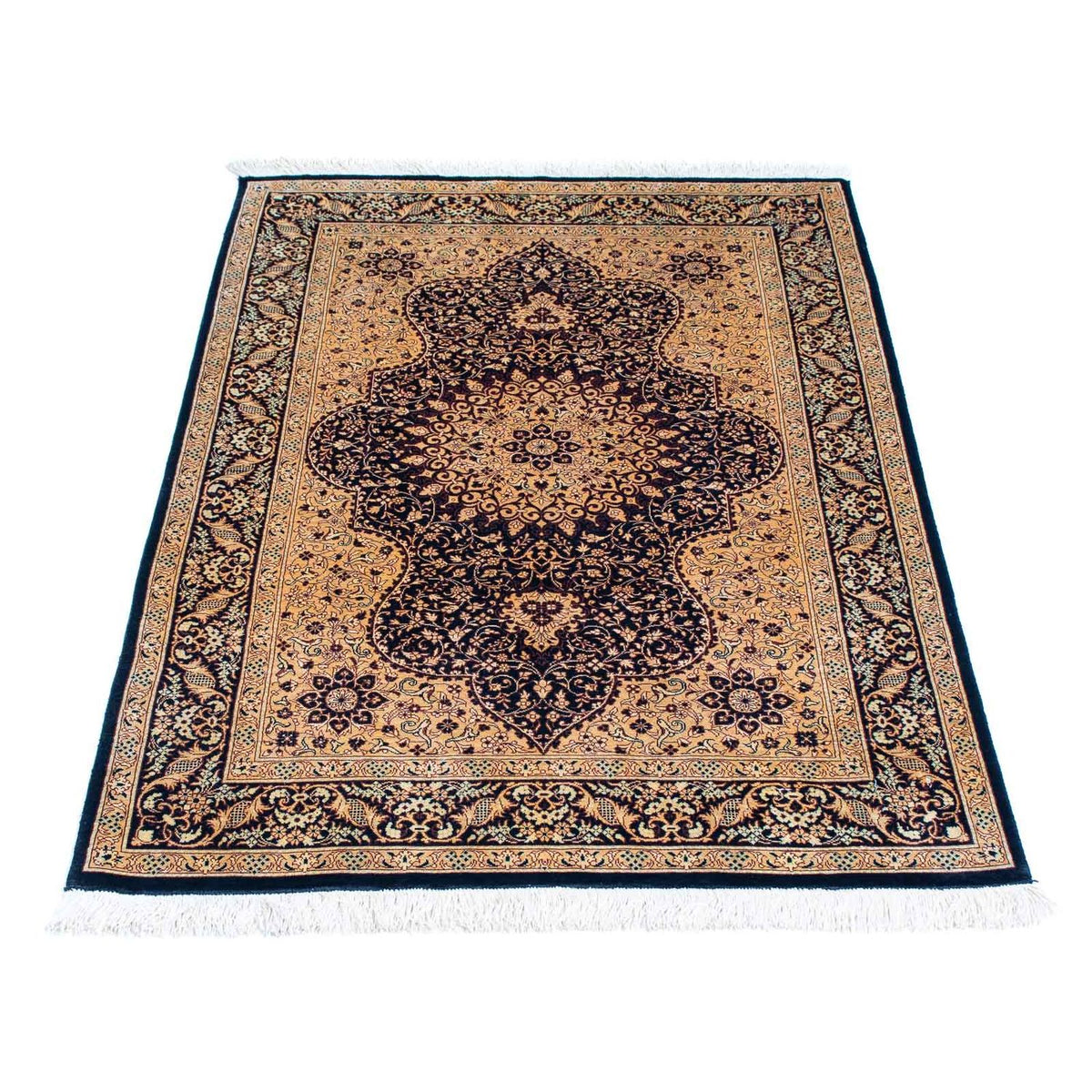 Tapis persan - Ghom - 120 x 76 cm - marron clair