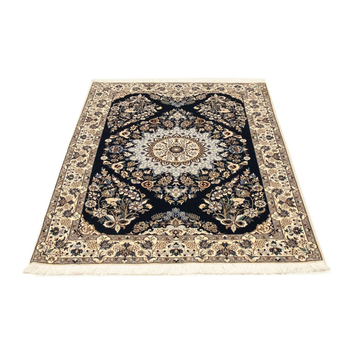 Tapis persan - Nain - Premium - 151 x 100 cm - bleu foncé