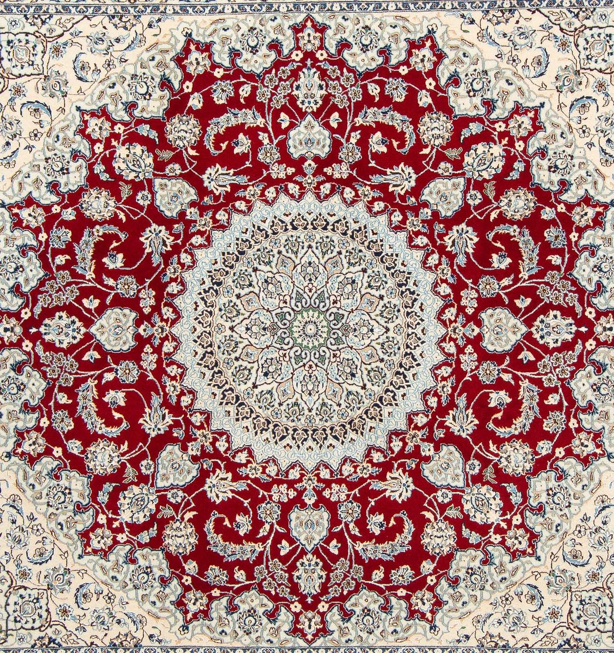 Tapis persan - Nain - Premium carré  - 205 x 197 cm - beige