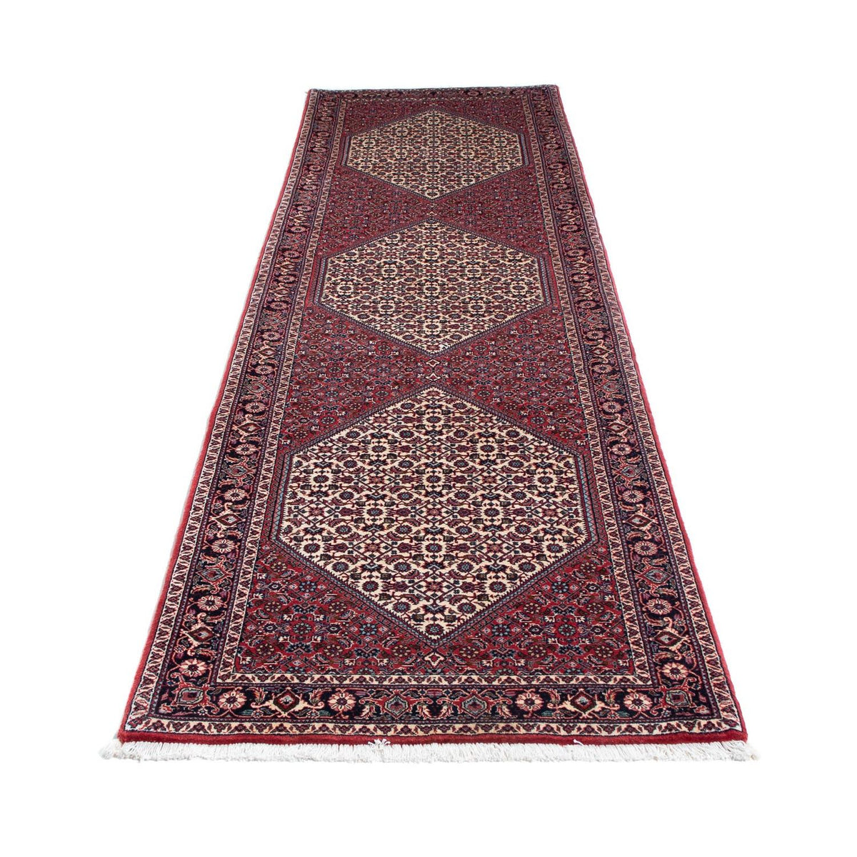 Tapis de couloir Tapis persan - Bidjar - 300 x 83 cm - rouge