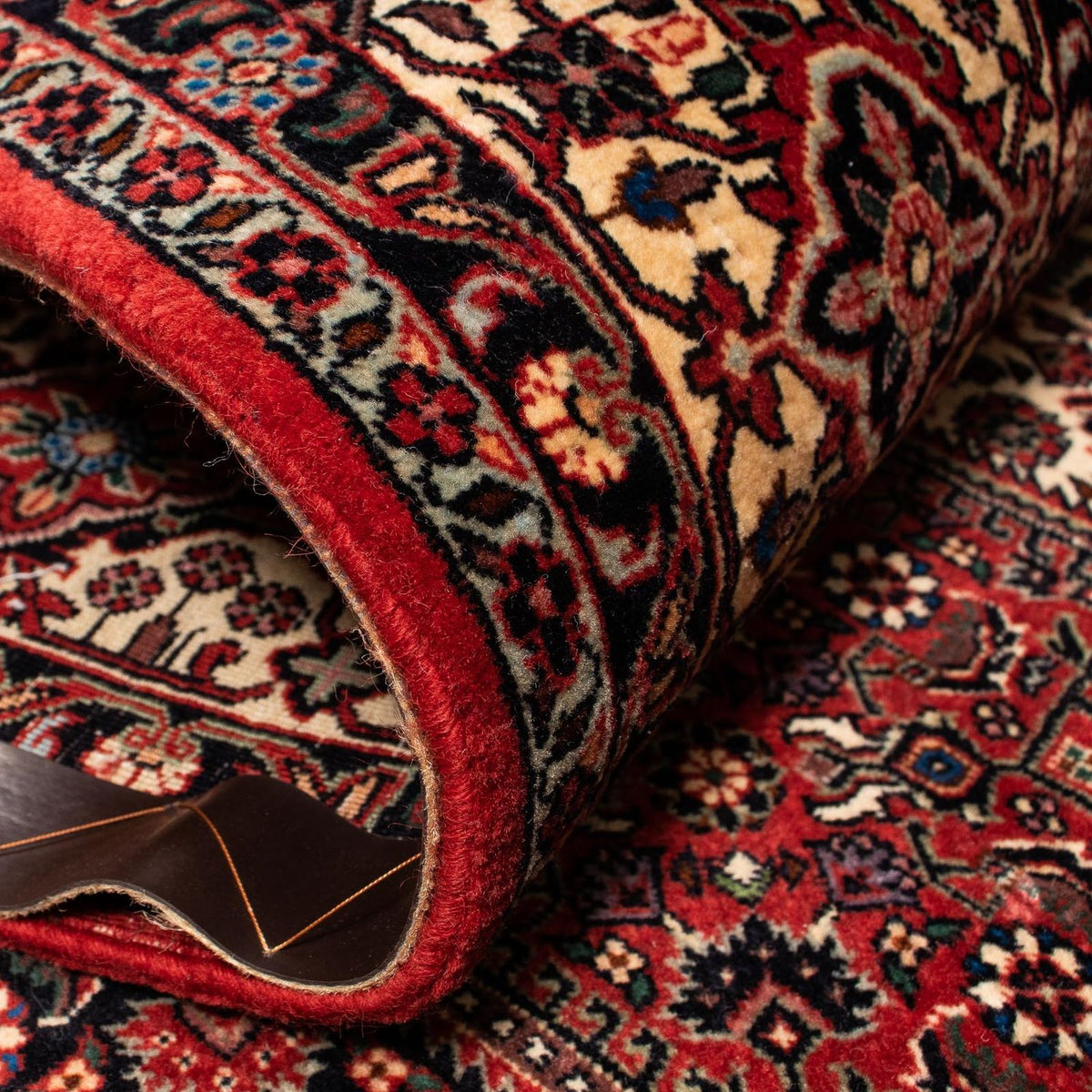 Tapis persan - Bidjar - 248 x 200 cm - rouge foncé