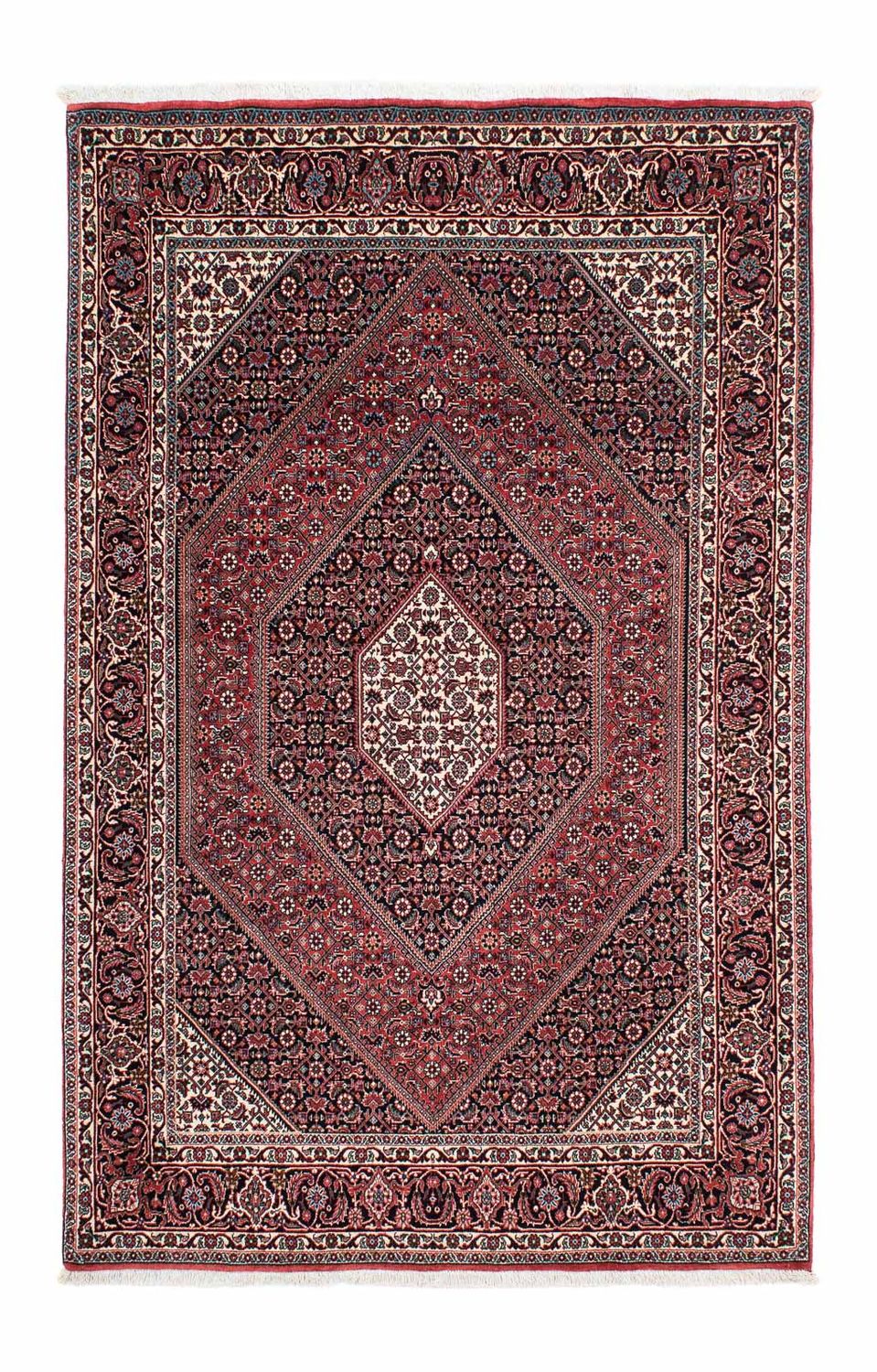 Tapis persan - Bidjar - 210 x 132 cm - rouge clair