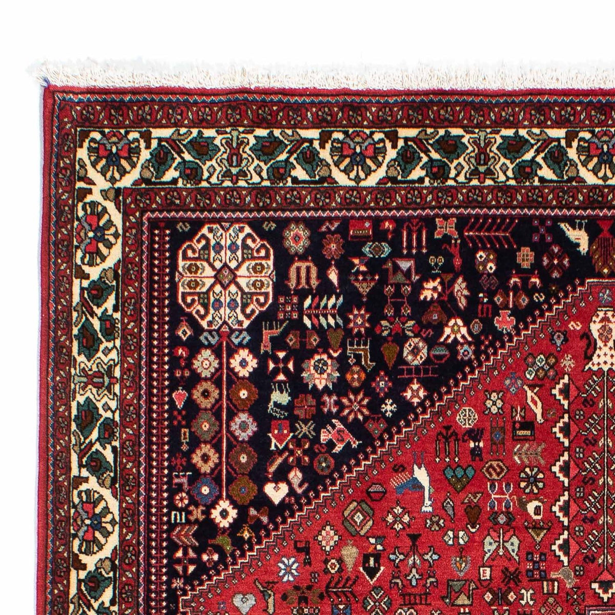 Tapis Gabbeh - Persan Kashkuli - 200 x 155 cm - rouge foncé