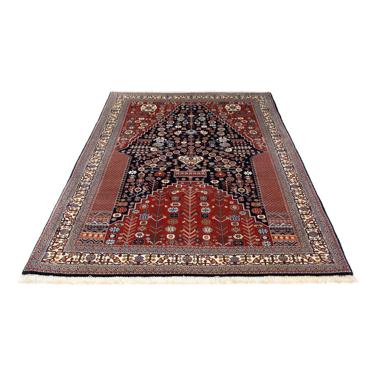 Tapis Gabbeh - Persan Kashkuli - 224 x 138 cm - bleu foncé