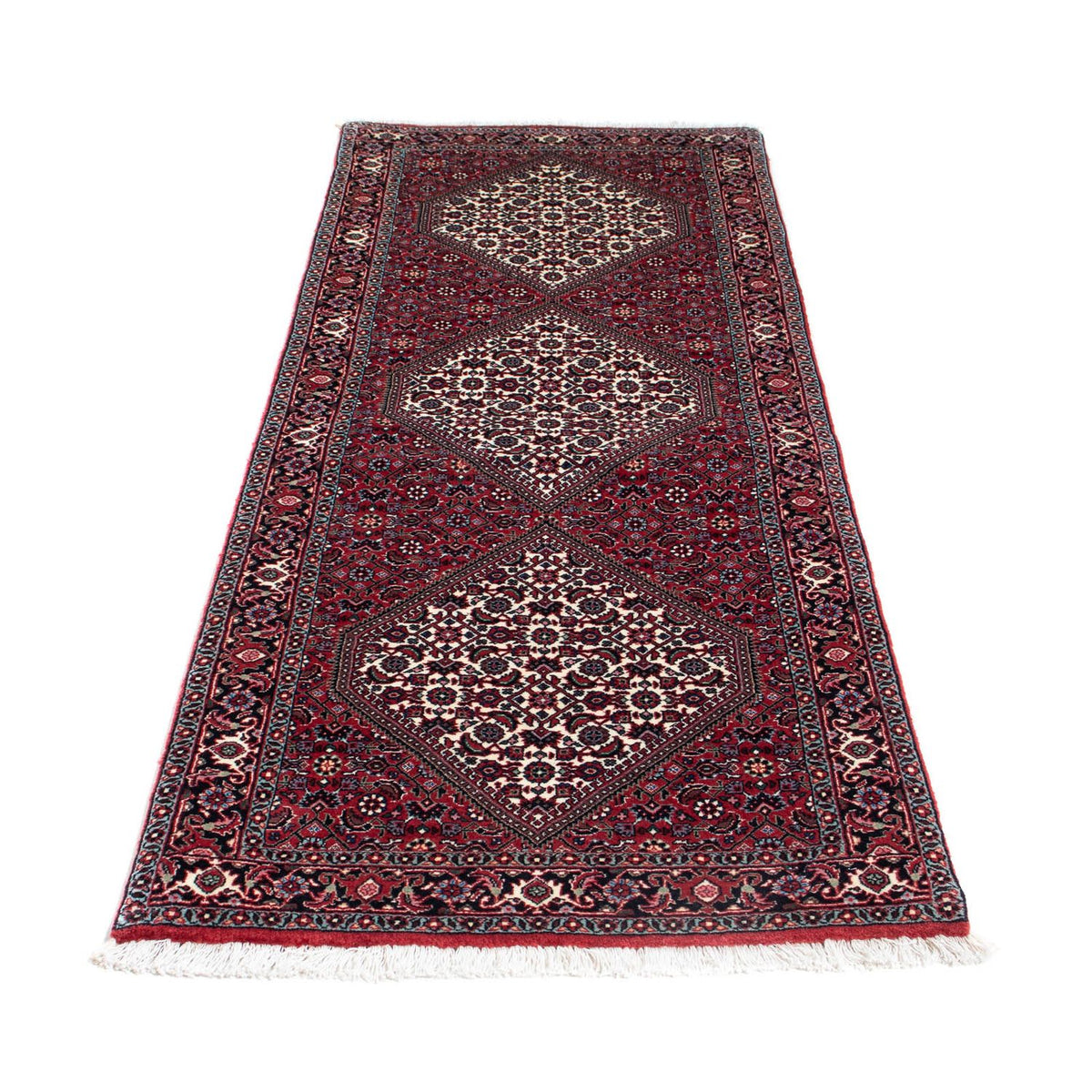 Tapis de couloir Tapis persan - Bidjar - 205 x 74 cm - rouge foncé