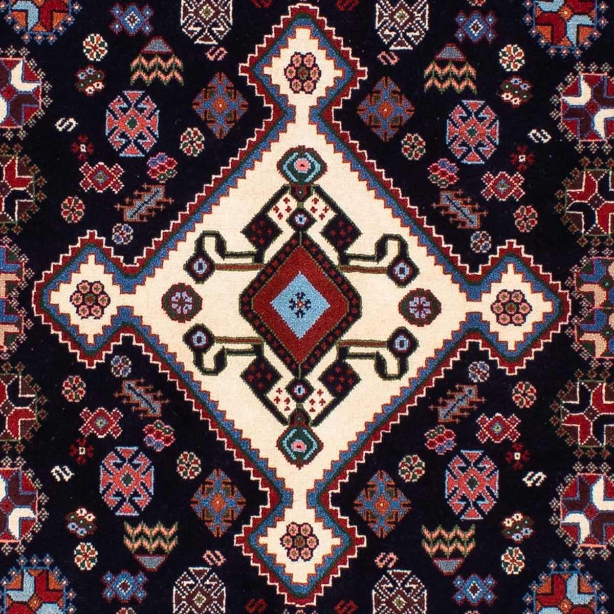 Tapis Gabbeh - Persan Kashkuli - 212 x 143 cm - bleu foncé