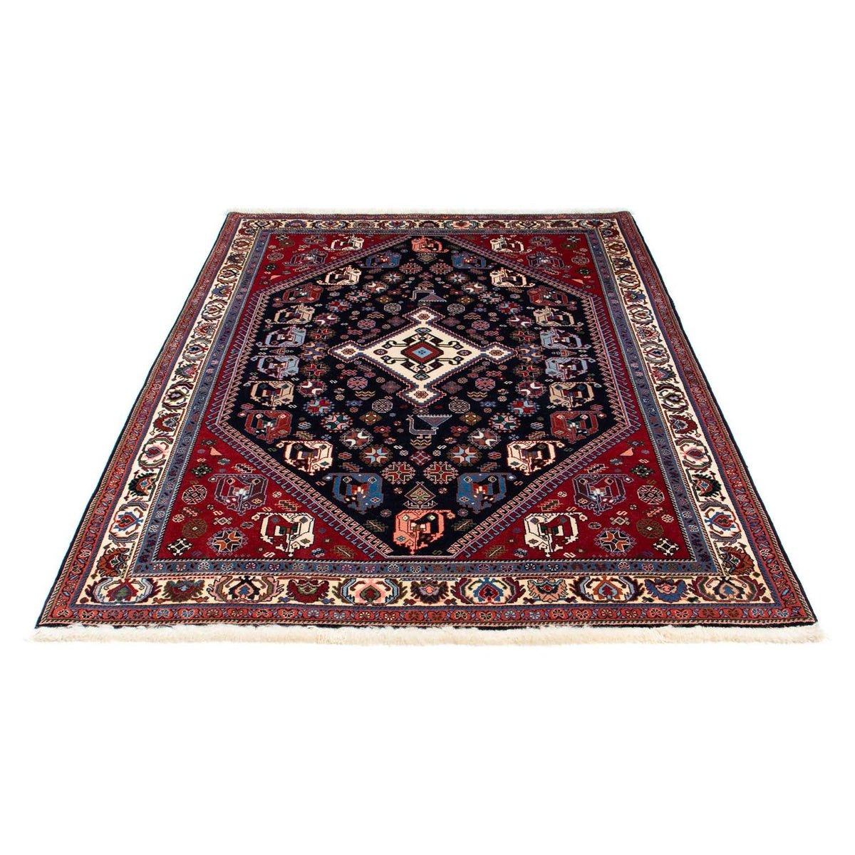 Tapis Gabbeh - Persan Kashkuli - 212 x 143 cm - bleu foncé