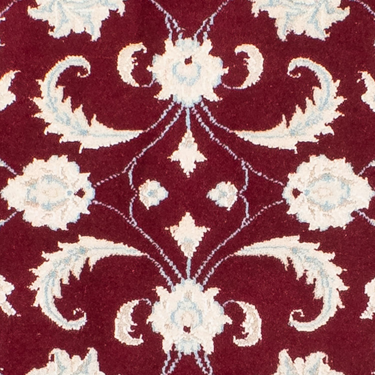 Tapis de couloir Tapis persan - Nain - 398 x 84 cm - rouge foncé