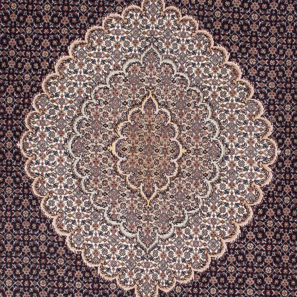 Tapis persan - Tabriz - 213 x 151 cm - bleu foncé