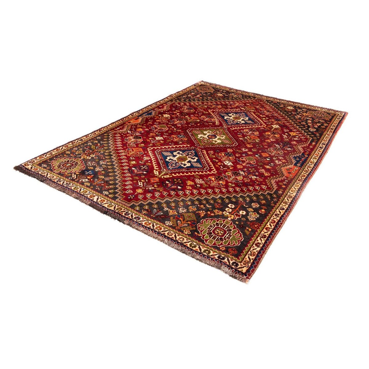 Tapis persan - Nomadic - 257 x 173 cm - rouge foncé