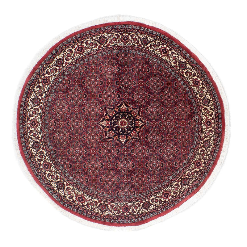 Tapis persan - Bidjar ronde  - 150 x 150 cm - rouge foncé
