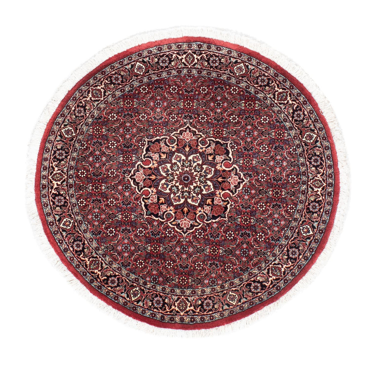 Tapis persan - Bidjar ronde  - 100 x 100 cm - rouge foncé