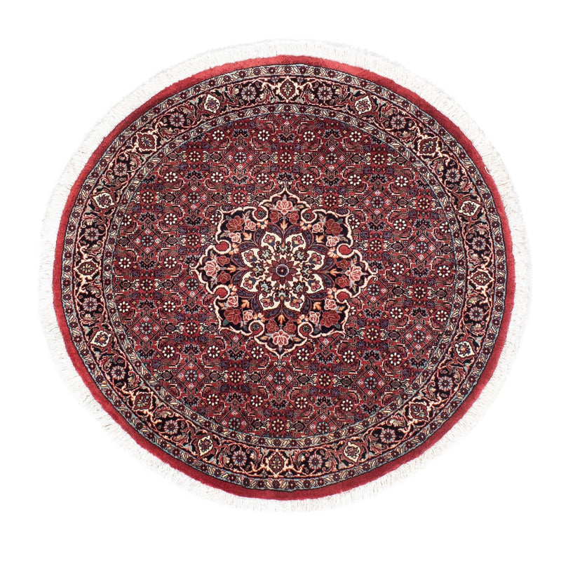 Tapis persan - Bidjar ronde  - 100 x 100 cm - rouge foncé